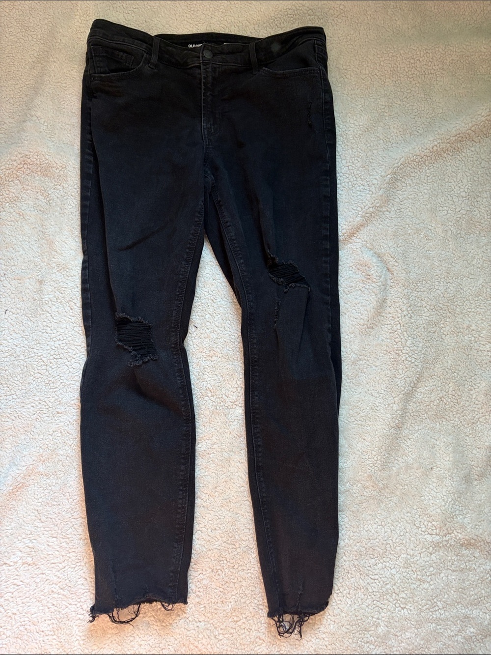 Old Navy Black Distressed Skinny Jeans
